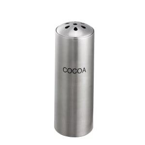482-STCTEARCOCOA Condiment Shaker w/ Cocoa Imprint, Tear-Drop Top, Stainless