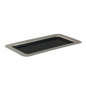 482-TR137RI Rectangular Non Slip Tray - 13 1/2" x 7 1/2", Brushed Stainless