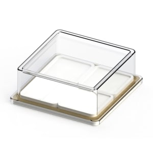 151-22099CVR 9" Square Notched Cover for 22099 Series - Plastic, Clear