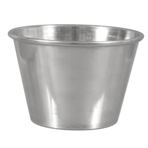 158-6500 2 1/2 oz Sauce Cup - Mirror Finish, Rolled Edge, Stainless Steel