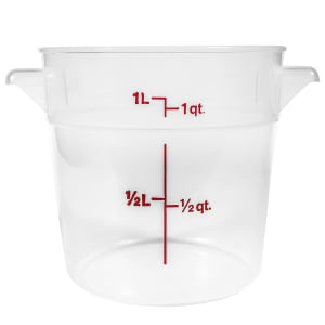 144-RFS1PP190 1 qt Round Storage Container - Translucent