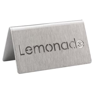 482-1CBFLEMONADEMOD "Lemonade" Table Tent Sign - 3"W x 1 1/2"H, Brushed Stainless Steel
