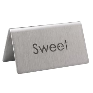 482-1CBFSWEETMOD "Sweet" Table Tent Sign - 3"W x 1 1/2"H, Brushed Stainless Steel