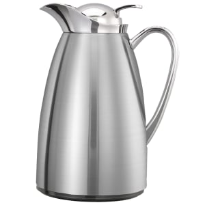482-CJZ6BS 20 oz Vacuum Carafe w/ Push Button Lid & Glass Liner - Brushed Stainless