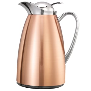 482-CJZ6CP 20 oz Vacuum Carafe w/ Push Button Lid & Glass Liner - Brushed Copper