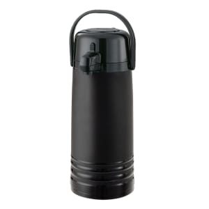 482-ECAS22PBLMAT 2 2/5 Liter Pump Style Airpot w/ Stainless Liner - Vacuum Insulated, Plastic, Black