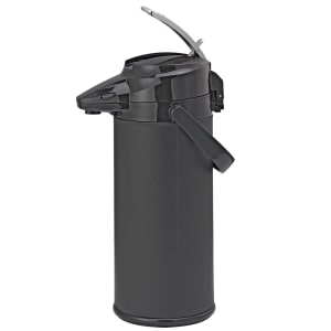 482-ENALS25PBLMAT 2 1/2 Liter Lever Action Airpot w/ Stainless Liner - Vacuum Insulated, Plastic, Black