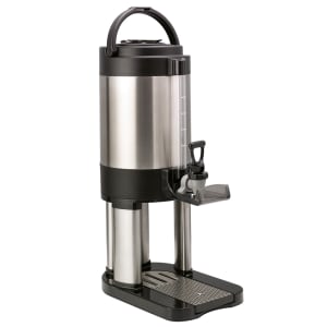 482-GIUSL1G 1 gal Thermal Coffee Dispenser w/ Base & Brew Thru Top - Brushed Stainless