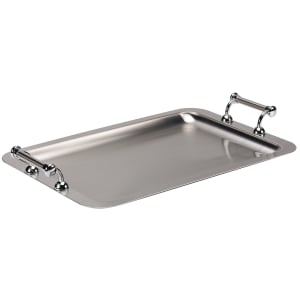 482-TRRTH2012BS Rectangular Serving Tray w/ Handles - 20 3/4"L x 12 1/2"W, Brushed Stainless