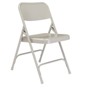 955-202 Folding Chair w/ Gray Steel Back & Seat - Steel Frame, Gray