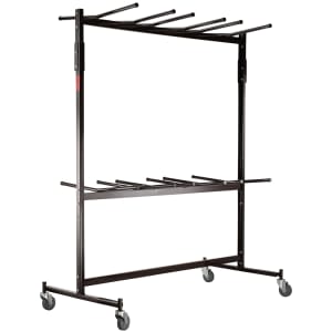 955-84EXT8 Two Tier Chair Dolly w/ High Back Chair Extension - (84) Chair Capacity, Steel, Dark Brown