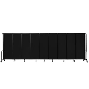 955-RDB69PT10 210"L Portable Room Divider w/ (9) Black PET Panels - 6ft High