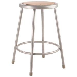 955-6224 Round Backless Stool w/ Masonite Board Seat, Gray