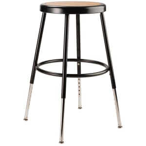 955-6218H10 Round Backless Stool w/ Masonite Board Seat, Black