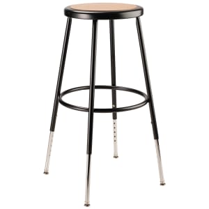 955-6224H10 Round Backless Stool w/ Masonite Board Seat, Black