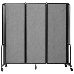 955-RDB63PT02 72"L Portable Room Divider w/ (3) Gray PET Panels - 6ft High