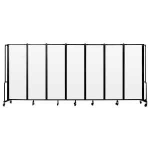 955-RDB67CA 164"L Portable Room Divider w/ (7) Clear Acrylic Panels - 6ft High