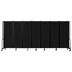 955-RDB67PT10 164"L Portable Room Divider w/ (7) Black PET Panels - 6ft High