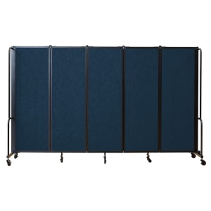955-RDB65PT04 118"L Portable Room Divider w/ (5) Blue PET Panels - 6ft High