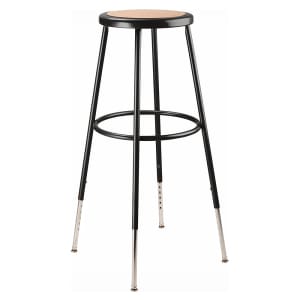 955-6230H10 Round Backless Stool w/ Masonite Board Seat, Black