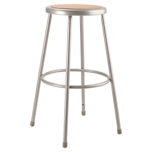 955-6230 Round Backless Stool w/ Masonite Board Seat, Gray