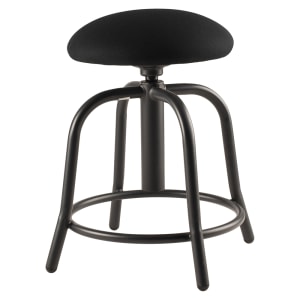 955-6810S10 Round Backless Swivel Stool w/ Black Fabric Cushion Seat, Black