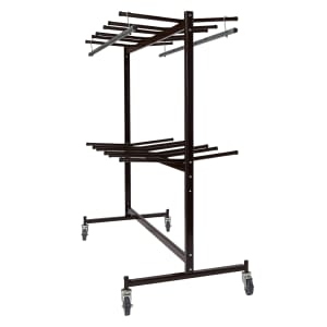 955-8460 Chair Truck w/ Checkerette Bars - (70) Coat or (84) Chair Capacity, Steel, Dark Brown