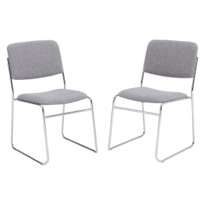 955-8652 Stacking Chair w/ Classic Gray Fabric Back & Seat - Steel Frame