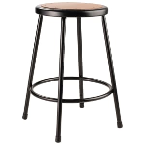 955-622410 Round Backless Stool w/ Masonite Board Seat, Black