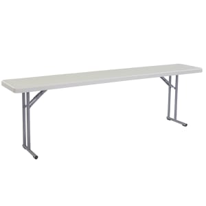 955-BT1896 Folding Table w/ Speckled Gray Plastic Top & Gray Steel Frame - 96"L x 18"W x 29 1/2"H