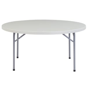 955-BT60R 60" Round Folding Table w/ Speckled Gray Plastic Top & Gray Steel Frame - 29 1/2"H