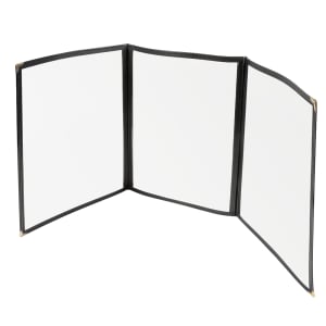080-PMCT9K Tri Fold Menu Cover, 9 1/2 x 12", Black