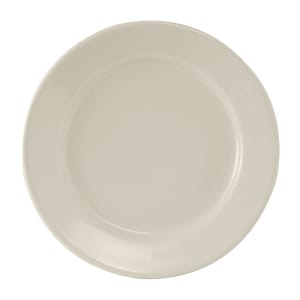 424-TRE009 9 5/8" Round Reno Plate - Ceramic, American White/Eggshell