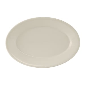 424-TRE034 9 3/8" x 6 1/2" Oval Reno Platter - Ceramic, American White/Eggshell