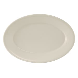 424-TRE012 10 1/2" x 7 3/8" Oval Reno Platter - Ceramic, American White/Eggshell