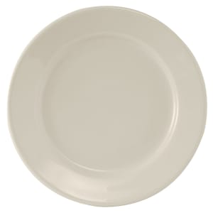 424-TRE051 11 1/8" Round Reno Plate - Ceramic, American White/Eggshell