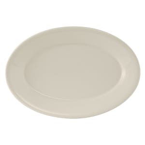 424-TRE042 15 3/4" x 11" Oval Reno Platter - Ceramic, American White/Eggshell