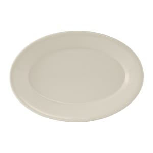 424-TRE043 14 1/8" x 10 1/4" Oval Reno Platter - Ceramic, American White/Eggshell