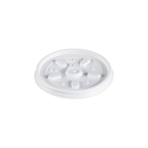 538-6JL Vented Lid for Foam Cups & Containers - Polystyrene, White