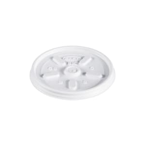 538-8JL Vented Lid for Foam Cups & Containers - Polystyrene, White