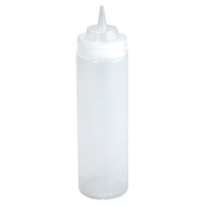12 oz Squeeze Bottle, Clear with Cone Tip and Natural Top - Pack of 6