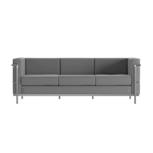 916-ZBREGAL8103SOFAG 79" Sofa w/ Gray LeatherSoft Upholstery - Stainless Steel Legs