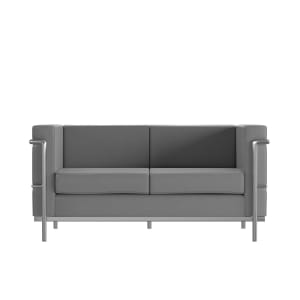 916-ZBREGAL8102LSGYG Loveseat w/ Gray LeatherSoft Upholstery, Stainless Legs