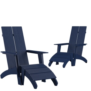 916-2JJC1450914309NV Sawyer Outdoor Adirondack Chair w/ Foot Rest - Resin, Navy