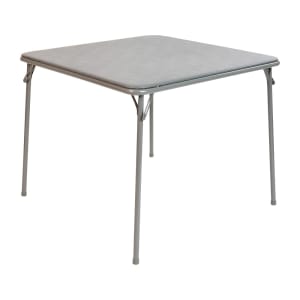 916-JB2GYGG 33 1/2" Square Folding Card Table w/ Gray Vinyl Top, 27 3/4"H