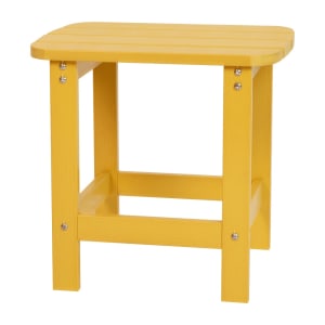 916-JJT14001YLWGG Rectangular Adirondack Side Table - 18 3/4" x 15", Poly Resin, Yellow