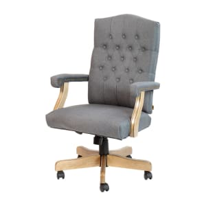 916-802GR Executive Swivel Office Chair w/ High Back - Gray Fabric Upholstery