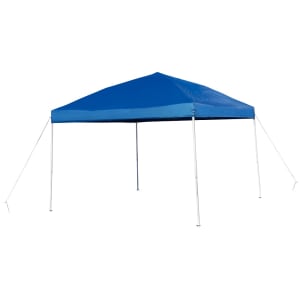 916-JJGZ1010BLGG 9 3/4 ft Square Pop Up Canopy Tent w/ Carry Bag - Blue Polyester, Steel Frame