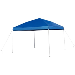916-JJGZ1010BLGG 9 3/4 ft Square Pop Up Canopy Tent w/ Carry Bag - Blue Polyester, Steel Frame