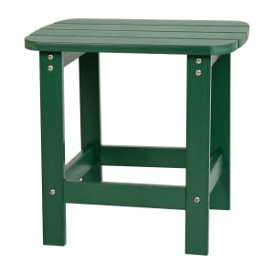 916-JJT14001GRNGG Rectangular Adirondack Side Table - 18 3/4" x 15", Poly Resin, Green